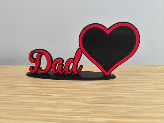 ❤️ Moldura Personalizada “Dad” com Foto – Presente Dia do Pai | Decoração 3D